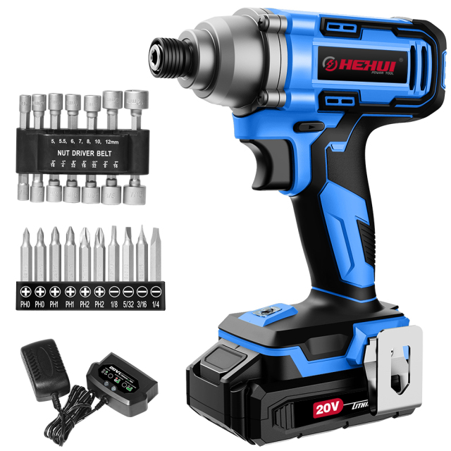 HEHUI Cordless Impact Driver 1/4 Inch Lightweight Handheld 2700 RPM Rechargable Battery Power Drivers