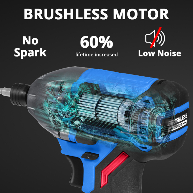 HEHUI 20V Max Brushless Cordless Impact Driver 1/4 Inch 270N.m Compact Handheld Variable Speed Wireless Drivers