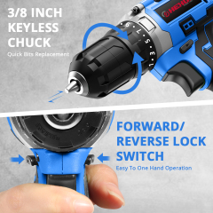 HEHUI 20V Cordless Drill 3/8 inch Keyless Chuck Wireless Compact Lightweight Electric Drills Power Drill Kit