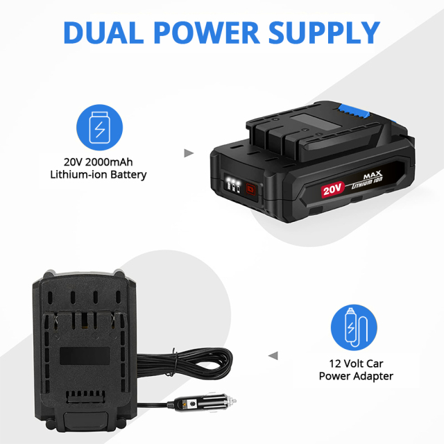 HEHUI Portable Cordless Tire Inflator Air Compressor 20V Battery Air Pump 150PSI Digital Car Auto Inflators