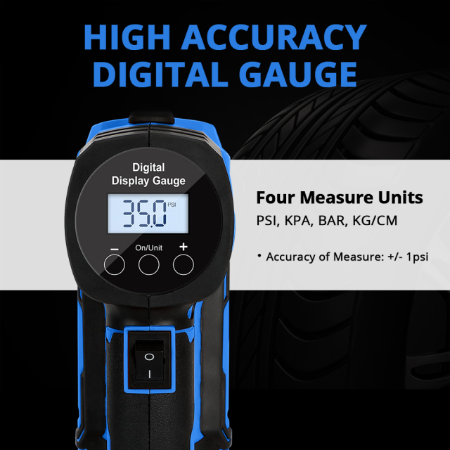 HEHUI Portable Cordless Tire Inflator Air Compressor 20V Battery Air Pump 150PSI Digital Car Auto Inflators