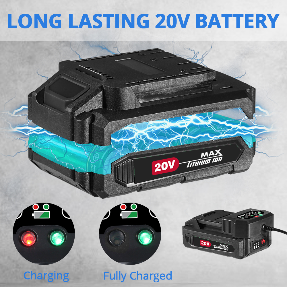 HEHUI 20V Cordless Drill 3/8 inch Keyless Chuck Wireless Compact Lightweight Electric Drills Power Drill Kit