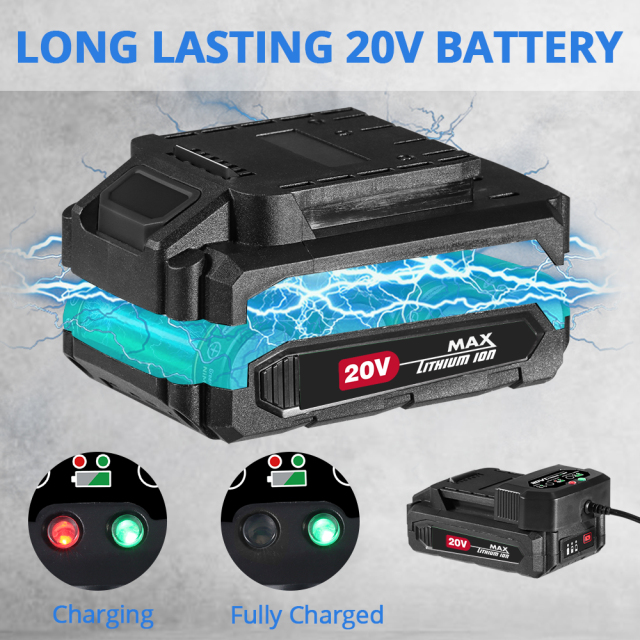 HEHUI 20V Cordless Drill 3/8 inch Keyless Chuck Wireless Compact Lightweight Electric Drills Power Drill Kit