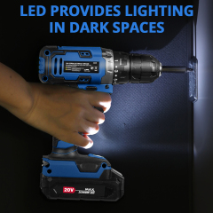 HEHUI 20V Cordless Drill 3/8 inch Keyless Chuck Wireless Compact Lightweight Electric Drills Power Drill Kit
