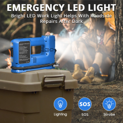 HEHUI 4-in 1 Jump Starter with Air Compressor 1200A Car Battery Booster 150PSI Tire Inflator Portable Power Bank LED Lights