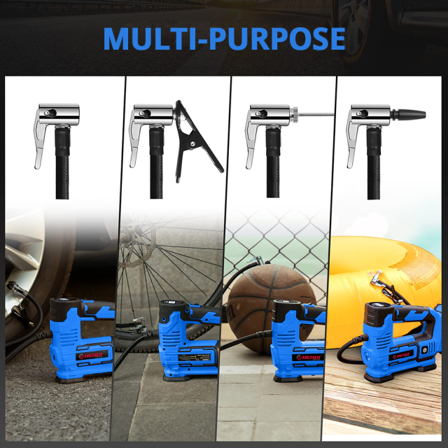 HEHUI Portable Cordless Tire Inflator Air Compressor 20V Battery Air Pump 150PSI Digital Car Auto Inflators