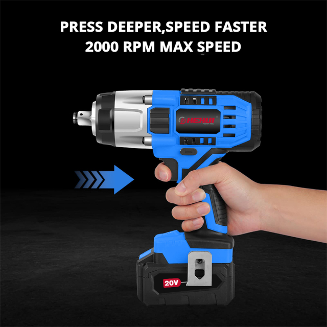 HEHUI 20V Cordless Impact Wrench 1/2inch 500Nm High Torque Car Tire Electric Battery Wrenches with Socket Set