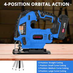 HEHUI 20V Max Cordless Jig Saw Battery Powered Portable Variable Speed Wood Steel Metal Cutting Mini Jigsaw