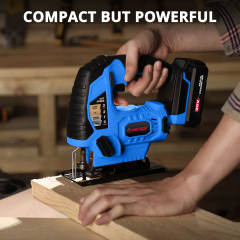 HEHUI 20V Max Cordless Jig Saw Battery Powered Portable Variable Speed Wood Steel Metal Cutting Mini Jigsaw
