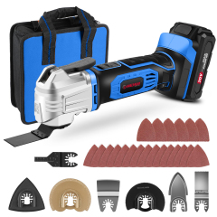 HEHUI 20V Cordless Oscillating Tool Battery Powered 18000OPM Multitool Power Saws for Scraping Cutting Sanding