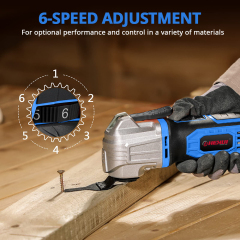 HEHUI 20V Cordless Oscillating Tool Battery Powered 18000OPM Multitool Power Saws for Scraping Cutting Sanding