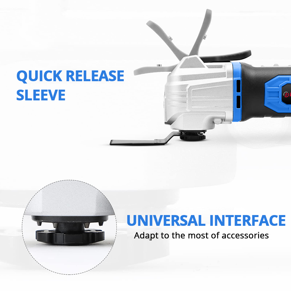 HEHUI 20V Cordless Oscillating Tool Battery Powered 18000OPM Multitool Power Saws for Scraping Cutting Sanding