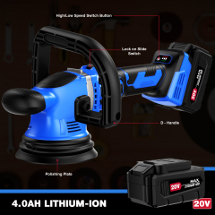 HEHUI 20V Max Brushless Cordless Dual Action Polisher Powerful 3000RPM Battery Polishers Buffer for Car Polishing Tools