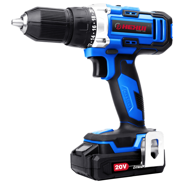 HEHUI 20V Cordless Drill Driver 1/2 Inch Handheld Battery Powered Variable Speed Wireless Power Drills