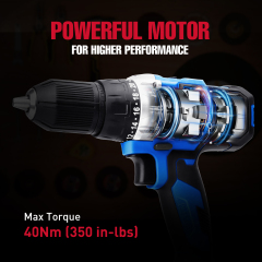 HEHUI 20V Cordless Drill Driver 1/2 Inch Handheld Battery Powered Variable Speed Wireless Power Drills