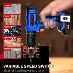 HEHUI 20V Brushless Cordless Drill 1/2" Battery Powered 50Nm Wireless Hammer Drills Driver