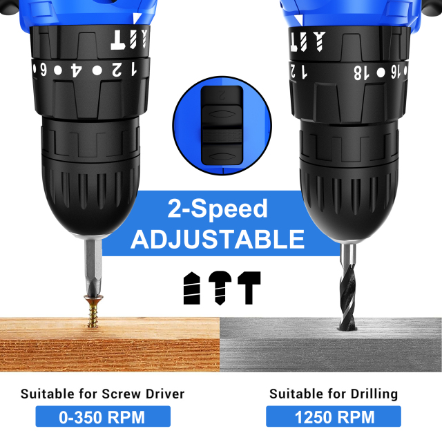 HEHUI 20V Brushless Cordless Drill 1/2" Battery Powered 50Nm Wireless Hammer Drills Driver