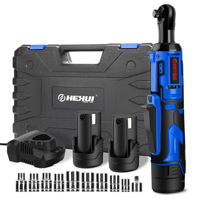 HEHUI 12V Cordless Ratchet Wrench 3/8" 50Nm Mini Battery Power Adjustable Electric Small Ratchet Wrenches Flex Head