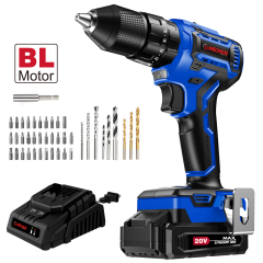 HEHUI 20V Brushless Cordless Drill 3/8" Compact Lightweight Wireless Handheld Battery Power Hammer Drills Driver