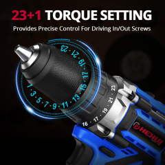 HEHUI 20V Brushless Cordless Drill 1/2 Inch Compact Wireless Handheld Portable Battery Power Hammer Drills Driver
