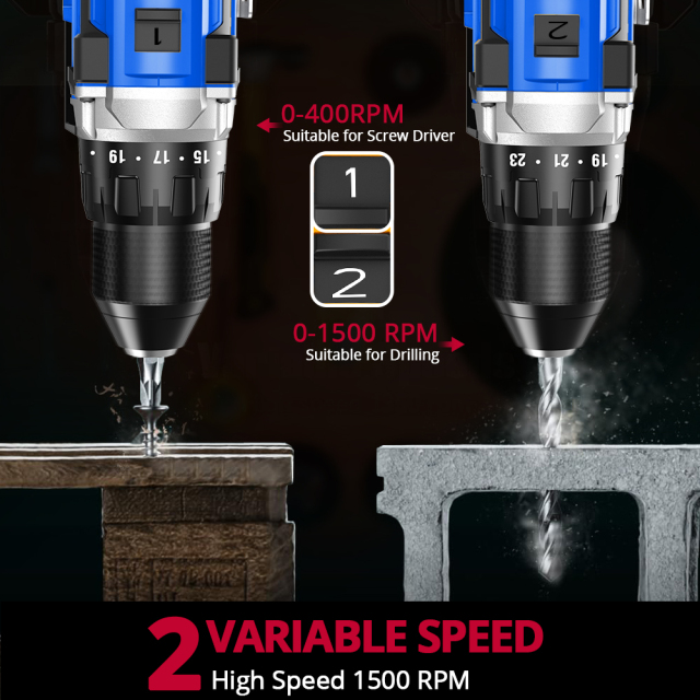 HEHUI 20V Brushless Cordless Drill 1/2 Inch Compact Wireless Handheld Portable Battery Power Hammer Drills Driver