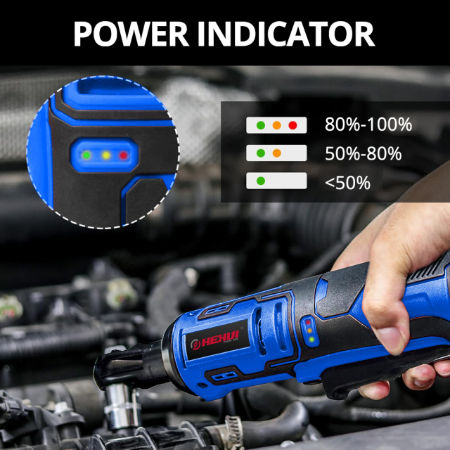 HEHUI 12V Cordless Ratchet Wrench 3/8" 50Nm Mini Battery Power Adjustable Electric Small Ratchet Wrenches Flex Head