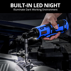 HEHUI 12V Cordless Ratchet Wrench 3/8" 50Nm Mini Battery Power Adjustable Electric Small Ratchet Wrenches Flex Head