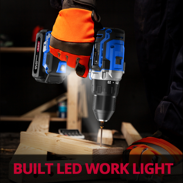 HEHUI 20V Brushless Cordless Drill 1/2 Inch Compact Wireless Handheld Portable Battery Power Hammer Drills Driver