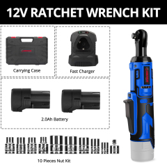 HEHUI 12V Cordless Ratchet Wrench 3/8" 50Nm Mini Battery Power Adjustable Electric Small Ratchet Wrenches Flex Head