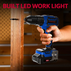 HEHUI 20V Brushless Cordless Drill 3/8" Compact Lightweight Wireless Handheld Battery Power Hammer Drills Driver