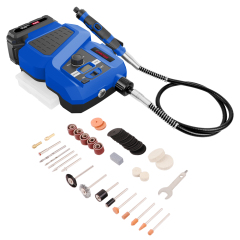 HEHUI 20V Stationary Cordless Rotary Tool Set Flex Shaft Variable Speed with LCD Display Cutting Polishing Tools Kits