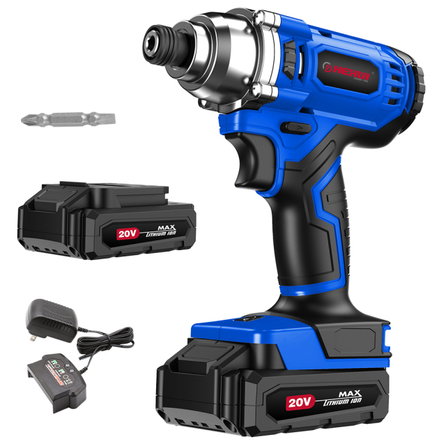 HEHUI Cordless Impact Driver 1/4" Compact Handheld Battery Variable Speed Wireless Power Drivers