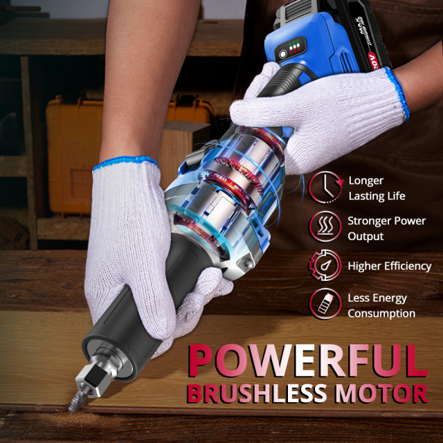 HEHUI 20V Brushless Cordless Die Grinder Variable Speed Ergonomic Grip for Rust Removal Grinding Cutting Polishing