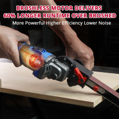 HEHUI Brushless Cordless Belt Sander 20V Battery Powered Handheld Power Detail Sanding Machine Tools