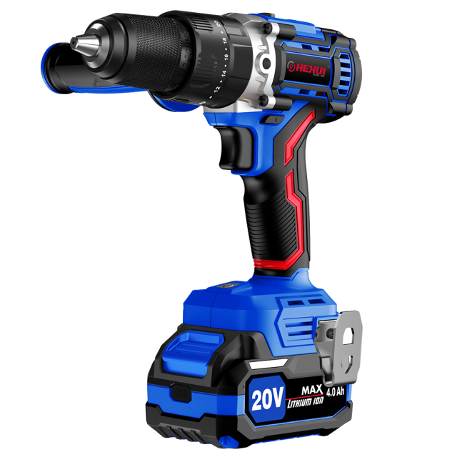 HEHUI Brushless Cordless Drill 1/2 Inch 80Nm Variable Speed Handheld Battery Electric Power Hammer Drills