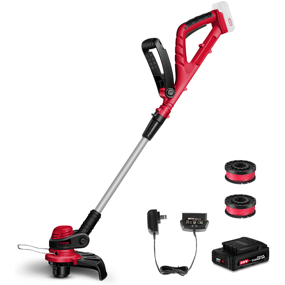 HEHUI 20V Cordless Grass String Trimmer 10" Handheld Battery Powered Line Weed Grass String Trimmers