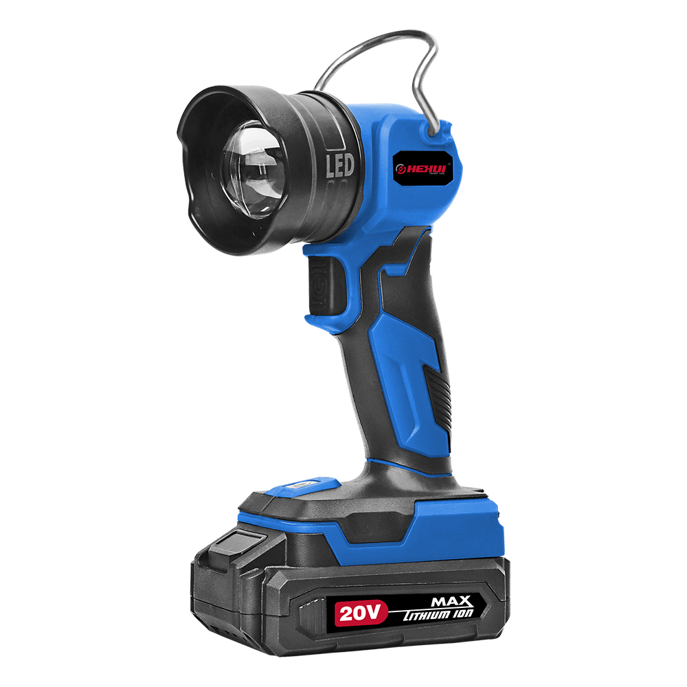 HEHUI 20V Max Cordless LED Work Light 1000L Battery Powered Jobsite Handheld Portable Rechargeable Flashlight