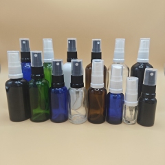 Glass bottle with plastic mist sprayer. 5ml 10ml 15ml 20ml 30ml 50ml 100ml in stock for wholesale.