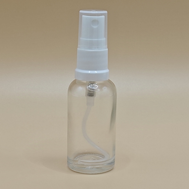 Glass bottle with plastic mist sprayer. 5ml 10ml 15ml 20ml 30ml 50ml 100ml in stock for wholesale.