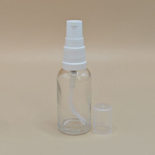 Glass bottle with plastic lotion pump. 5ml 10ml 15ml 20ml 30ml 50ml 100ml in stock for wholesale.