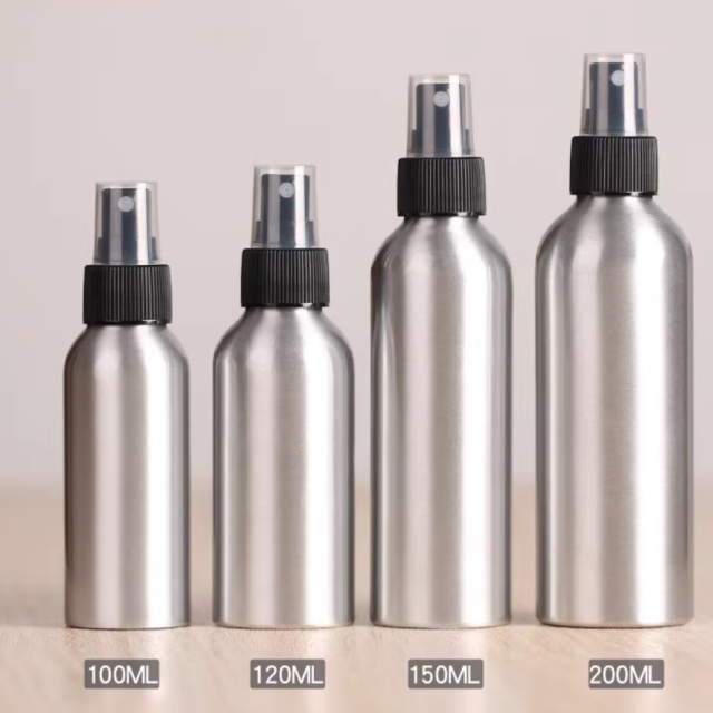 Aluminum bottle with mist sprayer，30ml 50ml 100ml 120ml 150ml 200ml 250ml 300ml in stock.