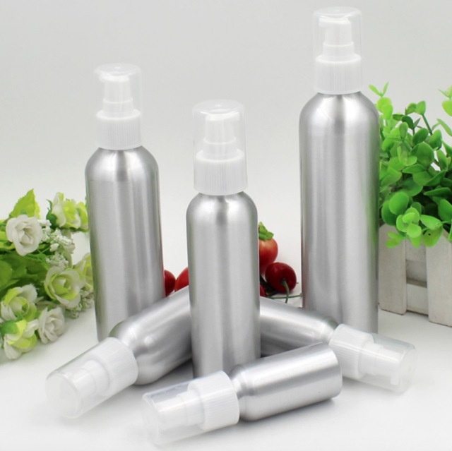 Aluminum bottle with short lotion pump,30ml 50ml 100ml 120ml 150ml 200ml 250ml 300ml in stock.