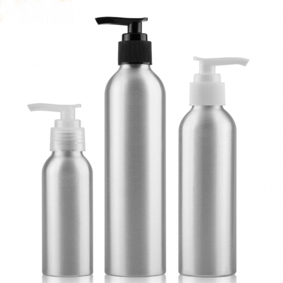 Aluminum bottle with lotion pump,30ml 50ml 100ml 120ml 150ml 200ml 250ml 300ml in stock.