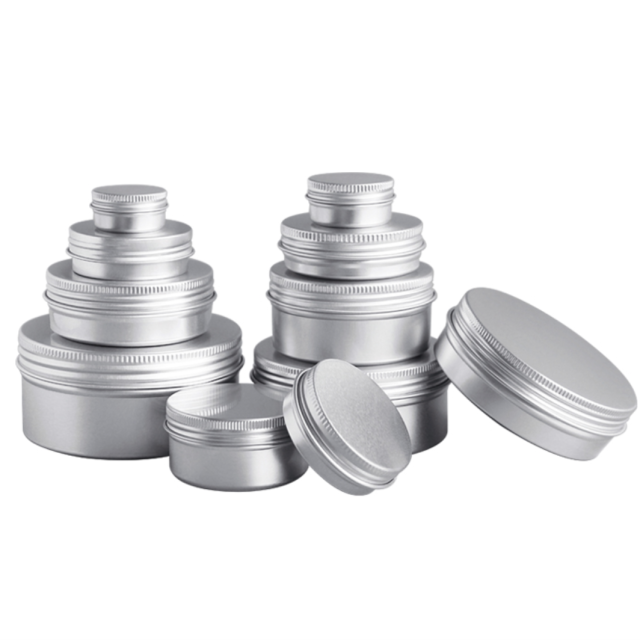 Aluminum cream jar, 5ml 10ml 15ml 20ml 30ml 40ml 50ml 60ml 80ml 100ml 120ml 150ml 180ml 200ml 250ml in stock.  face cream bottle, face cream jar wholesale.