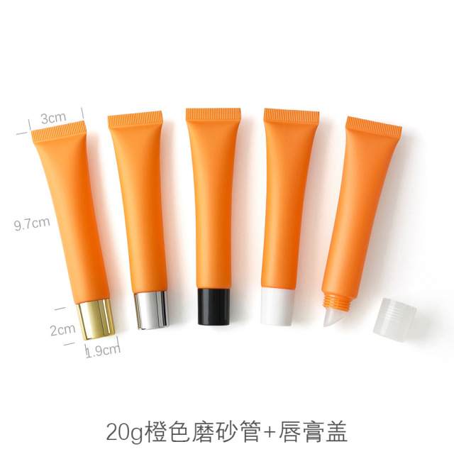 20ml/g orange frosted matte cosmetic plastic tube, in stock,best recommendation