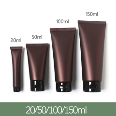 [In stock]20/50/100/150g/ml brown frosted cosmetic hose plastic bottle，hot sale
