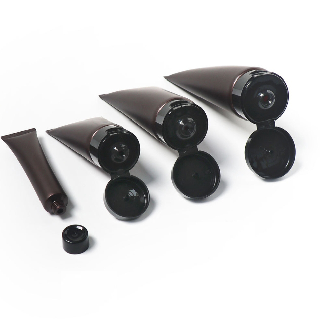 [In stock]20/50/100/150g/ml brown frosted cosmetic hose plastic bottle，hot sale