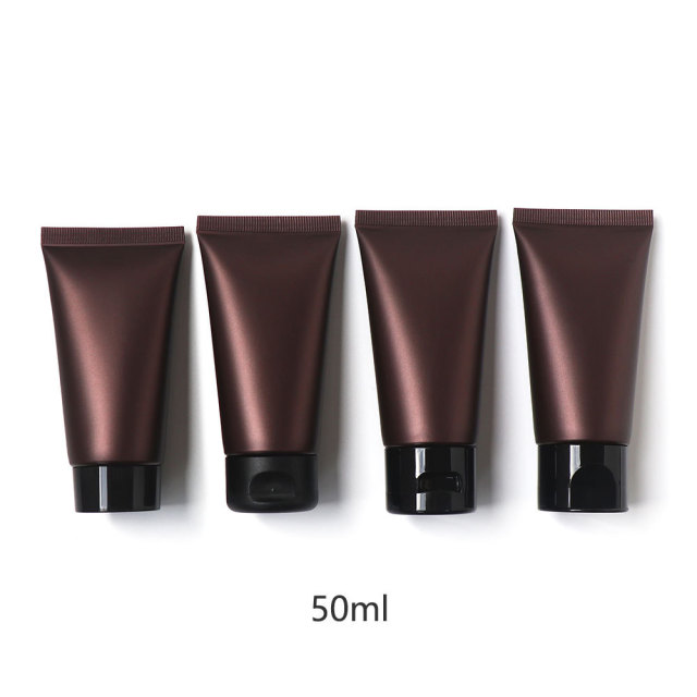 [In stock]20/50/100/150g/ml brown frosted cosmetic hose plastic bottle，hot sale