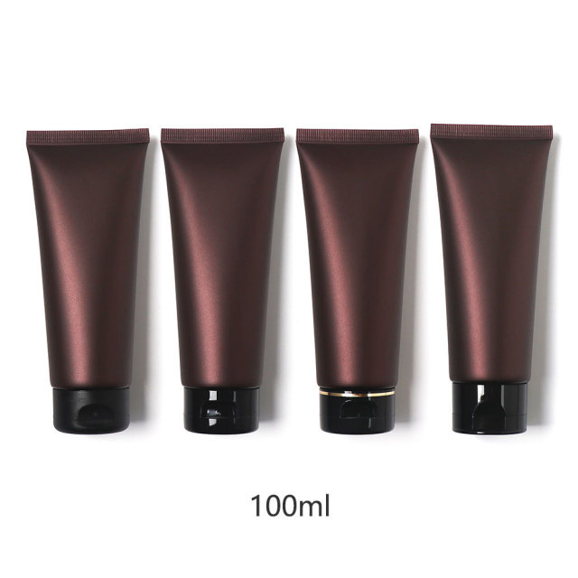 [In stock]20/50/100/150g/ml brown frosted cosmetic hose plastic bottle，hot sale