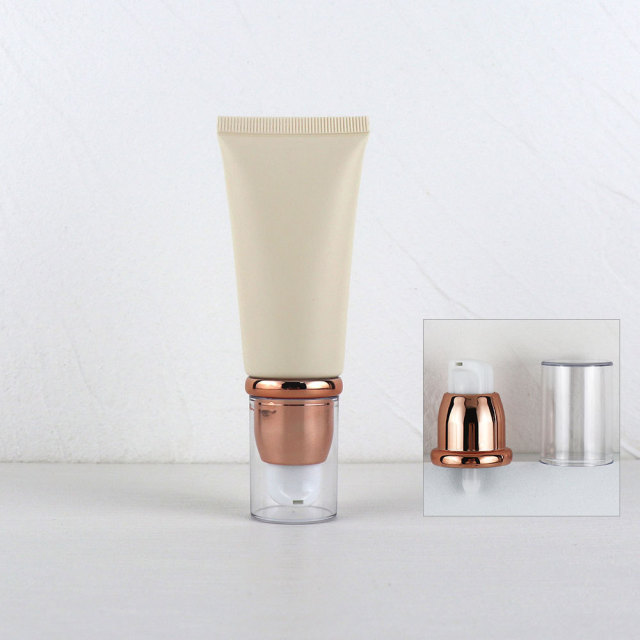 [In stock]40g/ml beige frosted vacuum bottle,hot selling product